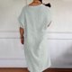 thumbnail image 4 of Vestido de Verano de Manga Corta para las Mujeres Vestido de Sol Sólido con Cuello en V Casual, Vestido de Ventilación de Playa para Imágenes, Uso Diario Y de Fiesta, Poliéster Ligero, 4 of 8