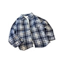 thumbnail image 5 of JUMEYU Boys Flannel Long Sleeve Shirt Children's Spring And Autumn Boy Shirt Plaid Shirt Long Sleeve Plaid Top Coat Kids Fleece Jackets 7T 8T (Blue,7-8 Years), 5 of 5