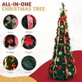 thumbnail image 4 of Ktaxon 7 FT Artificial Christmas Tree,Pre-Lit Collapsible Xmas Tree with 200 LED,8 Modes,Pre-decorated for Holiday Decoration,Red, 4 of 9