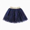 thumbnail image 2 of Godom Girls Glitter Tutu Skirt 12M-10T Star Print Tulle Party Princess Skirt Holiday Birthday Outfit,Navy, 2 of 4
