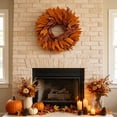 thumbnail image 5 of Cadancy Fall Wreath Autumn Hanging Artificial Leaves Harvest Front Porch Accent Halloween Thanksgiving Decoration Seasonal Home Display Outdoor Indoor Entrance Decor, 5 of 9