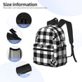 thumbnail image 5 of Vsdgher Anchor Black Tartan Plaid Print Unisex Large Capacity Bookbag Schoolbag Casual Daypack for High School/College/Teens/Travel/Work, 5 of 8