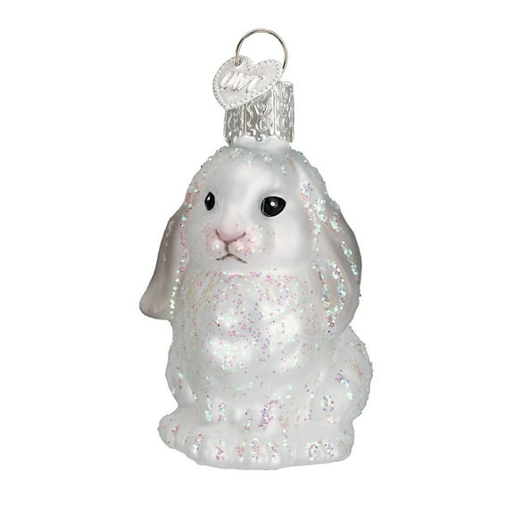 Old World Christmas Ornaments White Baby Bunny Glass Blown Ornaments for Christmas Tree