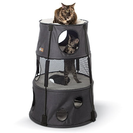 UPC: 0655199636846 | K&H Pet Products Kitty Tower Classy Gray 3 Story