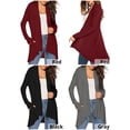 thumbnail image 5 of Hanerdun Women Open Front Sweater Cardigans Female Solid Long Sleeve Cardigan Red L, 5 of 5