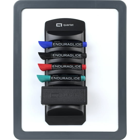 Quartet EnduraGlide Dry-Erase Kit, Caddy, Chisel Tip Dry-Erase Markers, Eraser