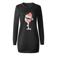 thumbnail image 4 of Women's Casual Pullover Sweatshirt Dress Christmas Printed Round Neck Long Sleeve Fall Winter Mini Sweater Dresses, 4 of 5
