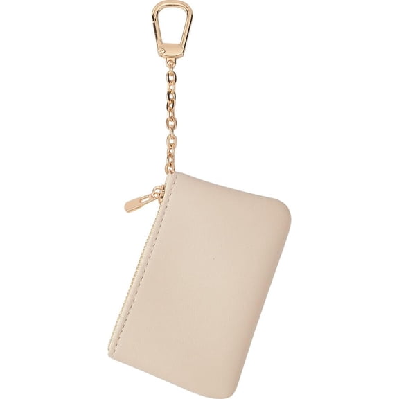 Mini Leather Coin Purse White 182mm Small Wallet Pouch with Keychain for Women Men Cash Card Holder diy