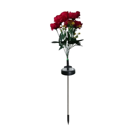 Solar Garden Lights Outdoor Waterproof Peony Simulation Flower Lamp for Patio and Lawn Decoration 26.38 in Tall