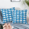 thumbnail image 6 of Cloud Throw Pillow Cover Case Cloud Icons Throw Pillows Set of 2 Super Soft Pillow Covers 18x18 Inches Farmhouse Home Decor for Living Room Bedroom Sofa Couch Cushion Cover, 6 of 6