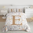 thumbnail image 2 of Homewish Rustic Plant Floral Queen Comforter Set,Retro Country Flower Bedding Sets,First Letter E Bedding Comforter Set For Girls,Super Cozy Room Decor Reversible,3pcs, 2 of 8
