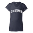 thumbnail image 2 of Wild Bobby State of Louisiana College Style Women Standard V-Neck Tee, 2 of 6