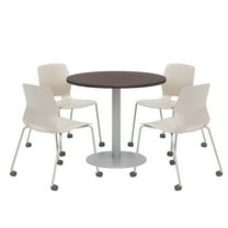 Olio Designs Espresso Round 36in Lola Dining Set - Moon Caster Chairs