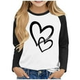 thumbnail image 2 of ITSAME Long Sleeve Shirts For Girls, Casual Comfortable Crewneck Heart Graphic Pullover Top Black 5-6T, 2 of 5
