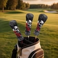 thumbnail image 2 of Uorisanigo Golf Club Headcover, 3pcs Skull Red Rose Golf Club Covers for Woods and Driver Fairway Hybrid, Form Fitting Design, Golfclub Head Covers for Men Women, Fits Most Golfs Clubs, 2 of 7