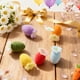 thumbnail image 5 of Decoración De Espuma 6 pompones decorativos de Pascua para mesa con bolas de hierba de la pampa con polvo rojo dorado y adornos de huevos de Pascua. JASKFLY, 5 of 8