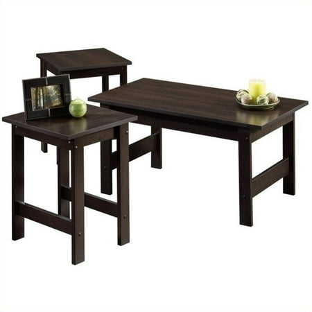Copper Tabla Set - Kingfisher Lane 3 Piece Coffee Table Set in Cinnamon Cherry