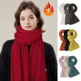 thumbnail image 1 of Bufanda de invierno Skymirror para mujer, cálida, de punto, gruesa, suave, elástica, con textura retorcida, ancha, larga, de color sólido, elástica, resistente al viento, para el cuello, para parejas, 1 of 8