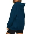 thumbnail image 4 of VANLOFE Long Sleeve Warm Color Solid Women's Sweater for Winter All-match Winter Pullover Hoodie for Women Daily Pullover Hoodie Clean Without Printing Sweater XL Navy, 4 of 5
