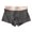 Dark Gray, variant on zeranth Men Underwear Patchwork Color Elastic Wide Waistband Mid-rise Panties 3D U-convex Mesh Inner Breathable Shorts Briefs