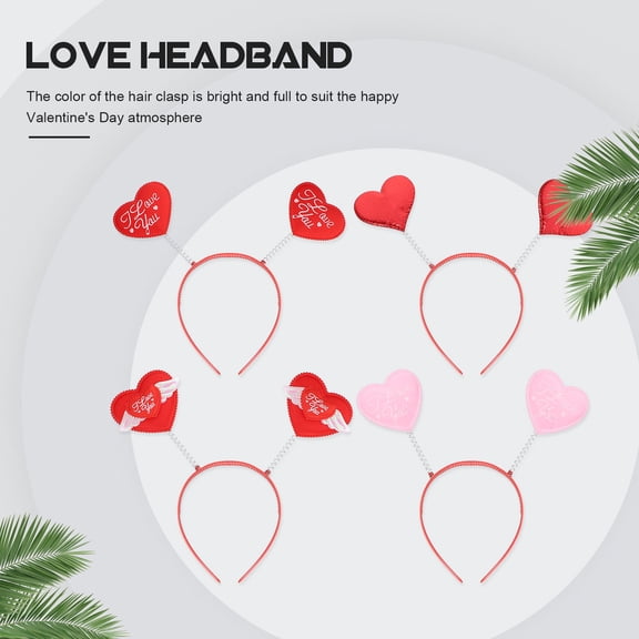 ULTNICE Heart-Shaped Headbands Red Plastic Resin for Decor and Party Wear