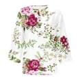 thumbnail image 4 of XMMSWDLA Womens Tops 3/4 Sleeve Shirts V Neck Loose Casual Blouses Floral Print Tshirts T Shirts for Women, 4 of 4