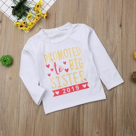 Sell Kids Baby Girls 2019 T-shirt Toddler Big Sister Shirts Tops Clothes