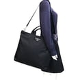 thumbnail image 7 of Pre-Owned Prada Tote Bag, Black Nylon Leather, Large Tote, Shoulder Handbag, Women's & Men's,..., 7 of 7