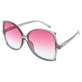 thumbnail image 2 of Women's Oversize Butterfly Sunglasses Slim Arms Color Tinted Lens 61mm (Smoke / Pink Smoke), 2 of 4