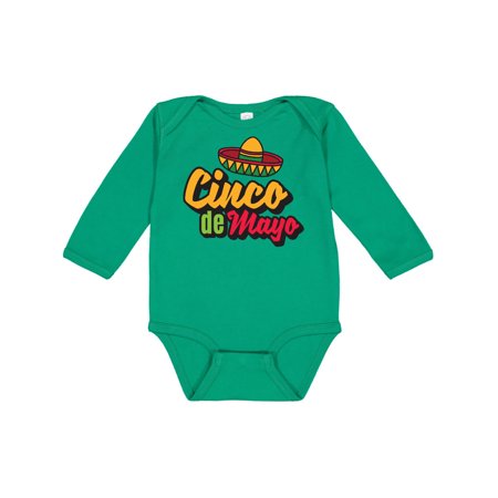 

Inktastic Cinco De Mayo with Sombrero Gift Baby Boy or Baby Girl Long Sleeve Bodysuit