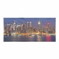 thumbnail image 1 of City Love Beach Towel, Urban Life Themed Skyscrapers with Dock and Boats Modern Landscape Photography, Quick Dry Soft Ultra Compact Microfiber for Camping Sports Yoga Hiking, Multicolor, by Ambesonne, 1 of 2