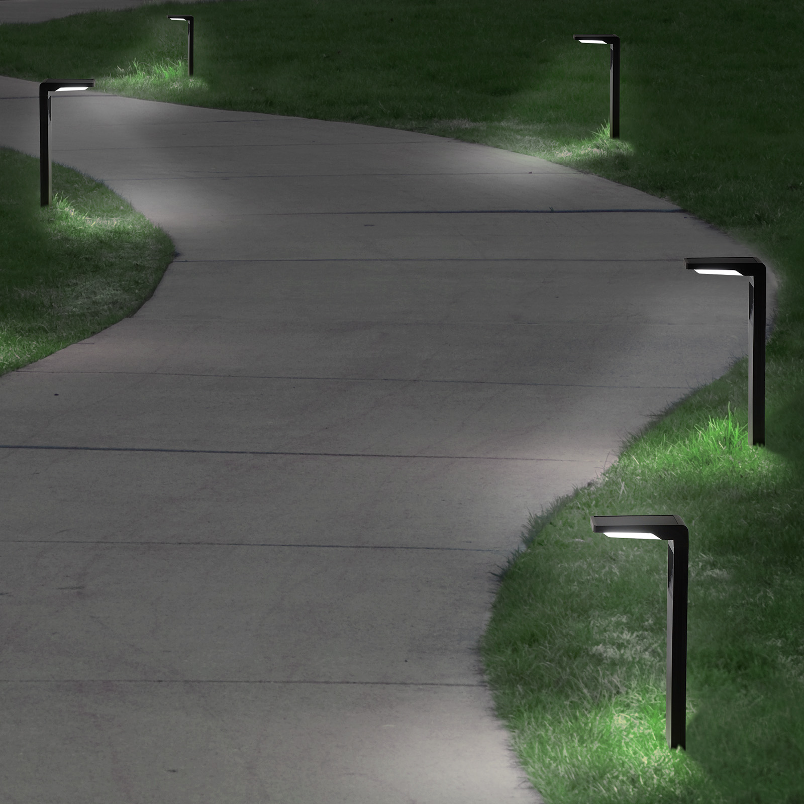 Solar Pathway Lights 2 Pack Walkway Path Lights, Cool White