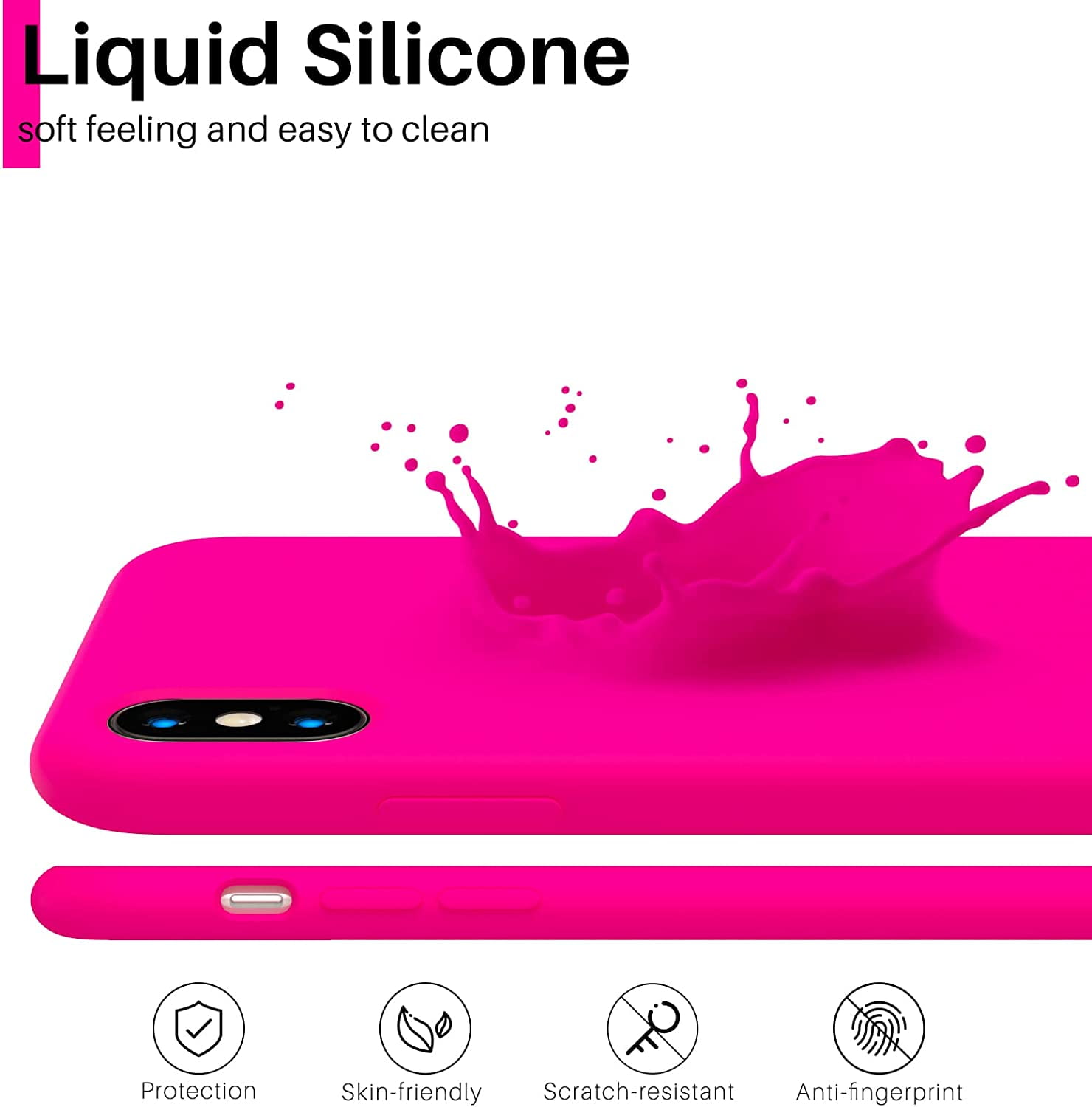 Funda Para Iphone X/xs De Gel Tpu Silicona Con Forro De Microfibra Suave  Carcasa Rosa Flexible Ociodual con Ofertas en Carrefour