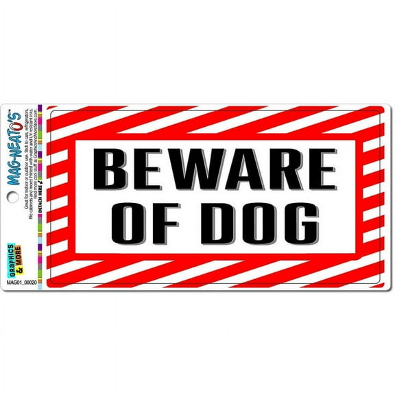 Beware of Dog Sign Alert Warning Automotive Car Refrigerator Locker Vinyl Magnet