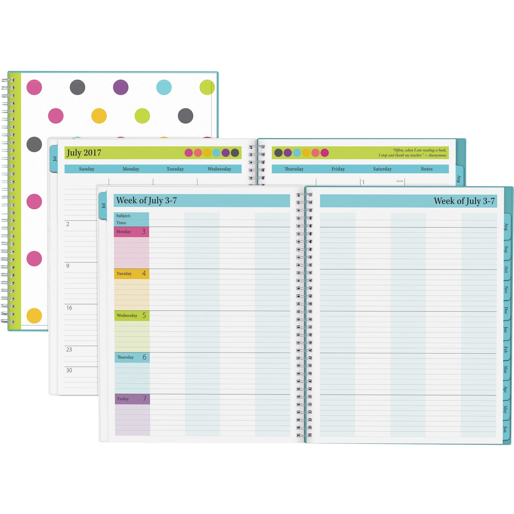 Blue Sky Teacher Planner81/2"x11" Dots/MI 100330