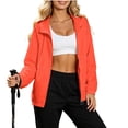 thumbnail image 2 of TAGOLD Womens Winter Hooded Casual Outwear & Jackets Solid Color Zip Up Hooded Loose Long Sleeve Casual Outer Coat With Side Pockets For Daily Street Wear, 2 of 5