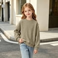 thumbnail image 5 of HAOTAGS Girls Pullover (4-15) Casual Long Sleeve Cotton Sweatshirts Khaki Size 8, 5 of 7