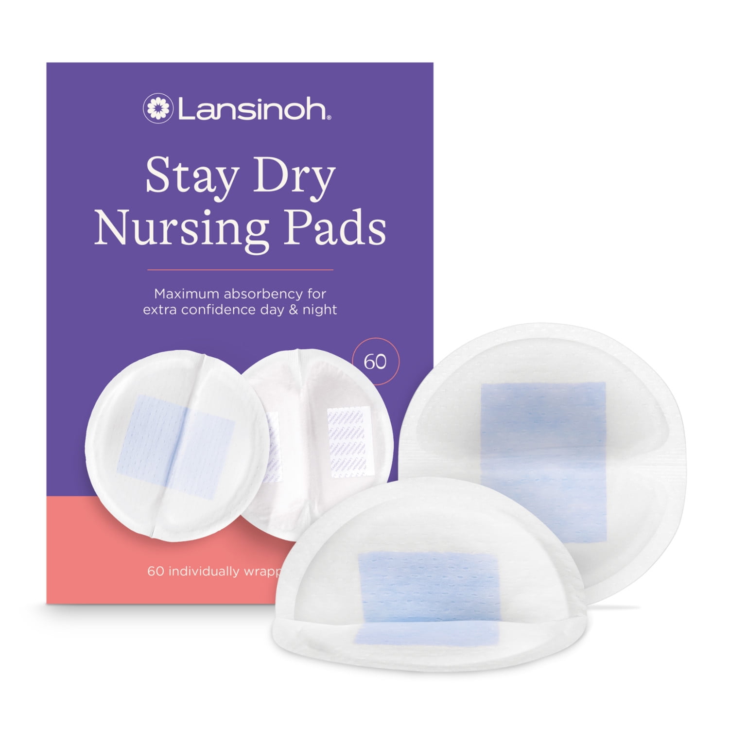 Lansinoh Stay Dry Disposable Nursing Pads for Breastfeeding, 60 Count