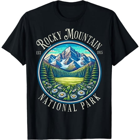 Retro Rocky Mountain National Park Hiking Camping Outdoor T-Shirt