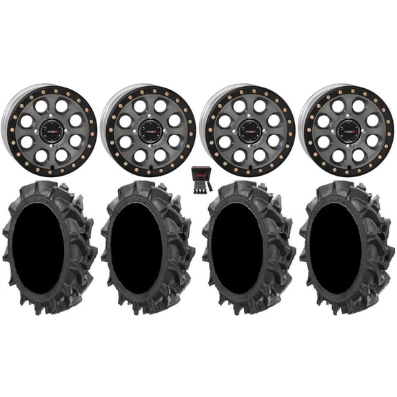 System 3 SB-7 Bdlk 18" Wheels Ti 4 3 34" MotoHavok Tires Sportsman RZR Ranger