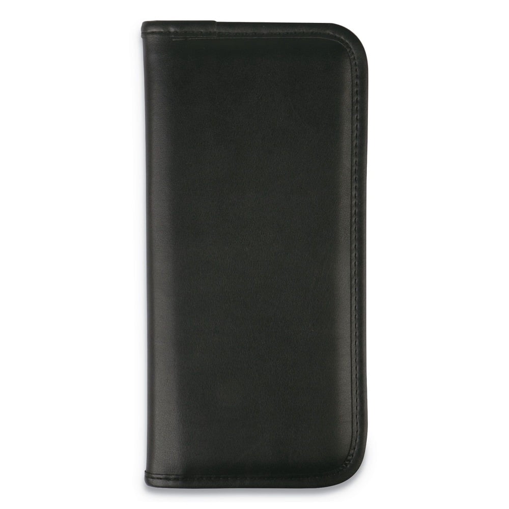Universal Business Card Holder, Vinyl, Black, 4 3/4 X 10 1/8