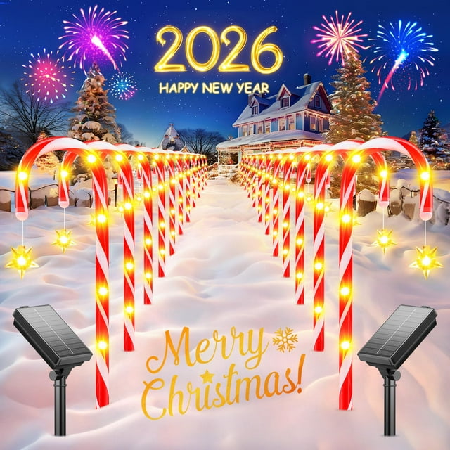 Luces de Navidad KELME Caramelo Solar Juego de 24 con 10 Modos