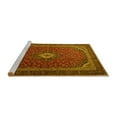 thumbnail image 2 of Ahgly Company Machine Washable Indoor Square Medallion Yellow Traditional Area Rugs, 8' Square, 2 of 4