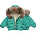 thumbnail image 2 of Povozer Baby Toddler Boys Girls Winter Coats Hooded Jacket Snowsuit Outerwear(Green,6-12M), 2 of 5