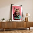 thumbnail image 2 of surfer cat 01 - Photography Cat Animal Surrealism Pastel Surfboard Whimsical Black Framed Wall Art Print 12 x 18 inches, 2 of 8