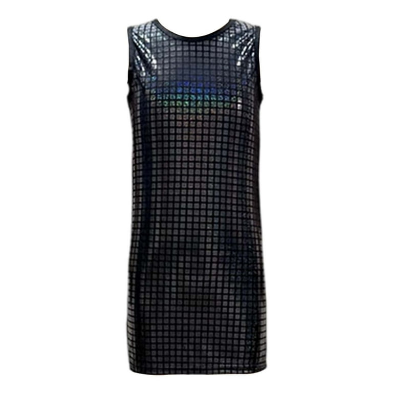 black sequin tank dress Black Sequin Maxi Dress
