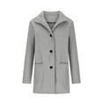 thumbnail image 6 of HAPIMO Women's Fashion Long Coat Casual Comfy Stand Collar Jacket Coat Solid Button Down Outerwear Fall Winter Vintage Clothes Gray XXXXL, 6 of 6