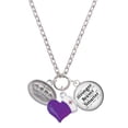 thumbnail image 1 of Delight Jewelry Silvertone Crown - Oval Seal - Purple Heart Nurse Strong Zoe Necklace, 1 of 4