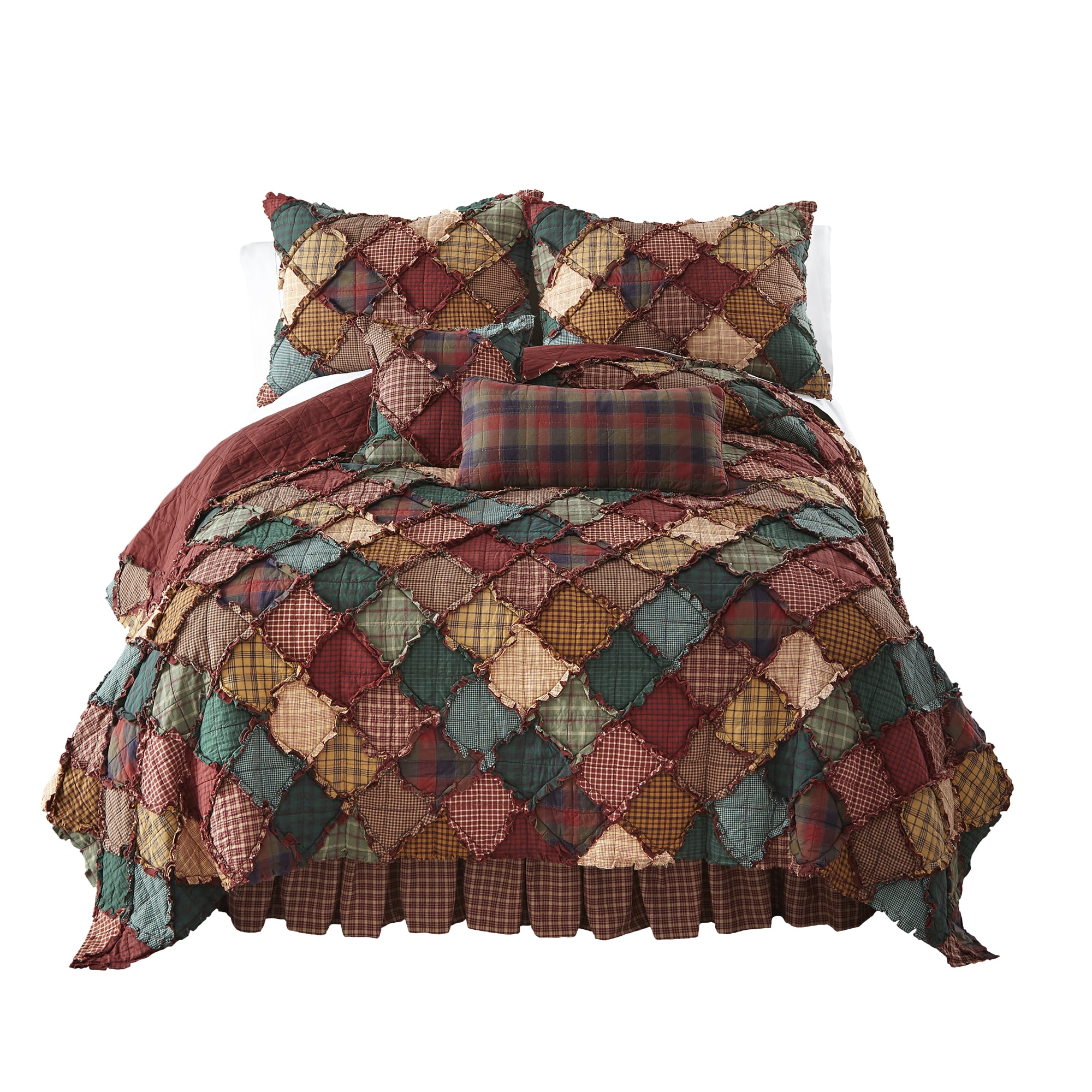 Donna Sharp Campfire King Ragged Pieced Cotton Lodge Quilt