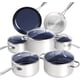 thumbnail image 1 of Nuwave Healthy Duralon Blue - Juego de utensilios de cocina antiadherentes de cerámica, con infusión de diamante, resistente a los arañazos, sin PFAS, apto para lavavajillas y horno, listo para inducc, 1 of 5
